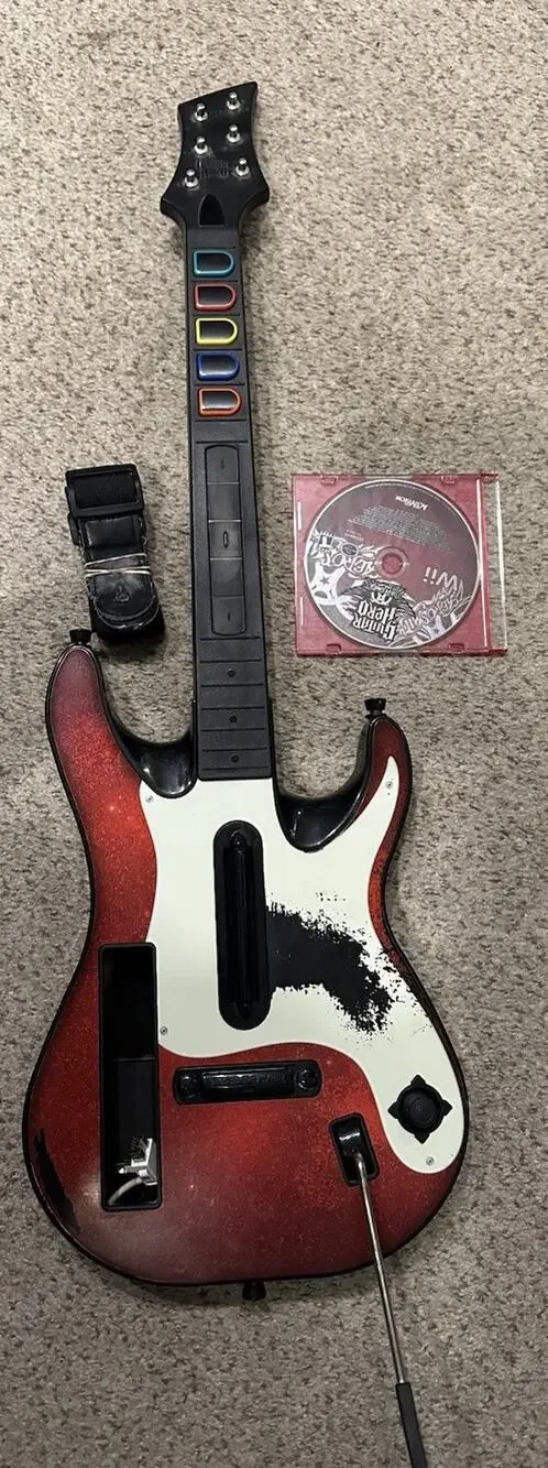 Nintendo Wii Guitar Hero Sunburst Red Octane Controller Tested W Aerosmith Game